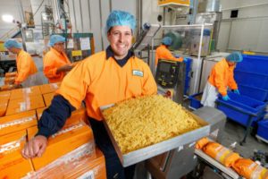 factory chips happy guy